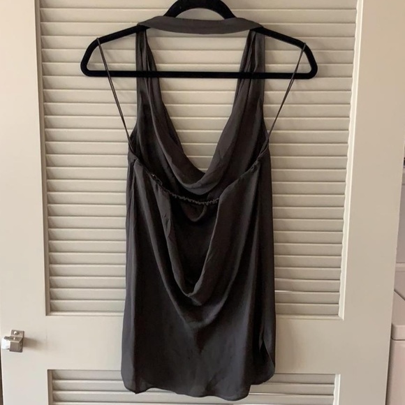 ✨SOLD✨ Haute Hippie Dark Graphite Silk Cowl Top - Picture 5 of 8
